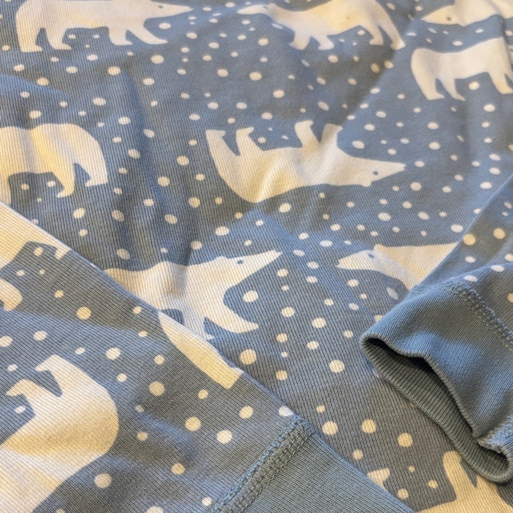 Worn Once- Hanna Andersson Polar Bear Pajama Set - Light Blue and White - Picture 3 of 4